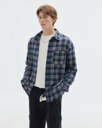 Overshirt a Quadri in Cotone