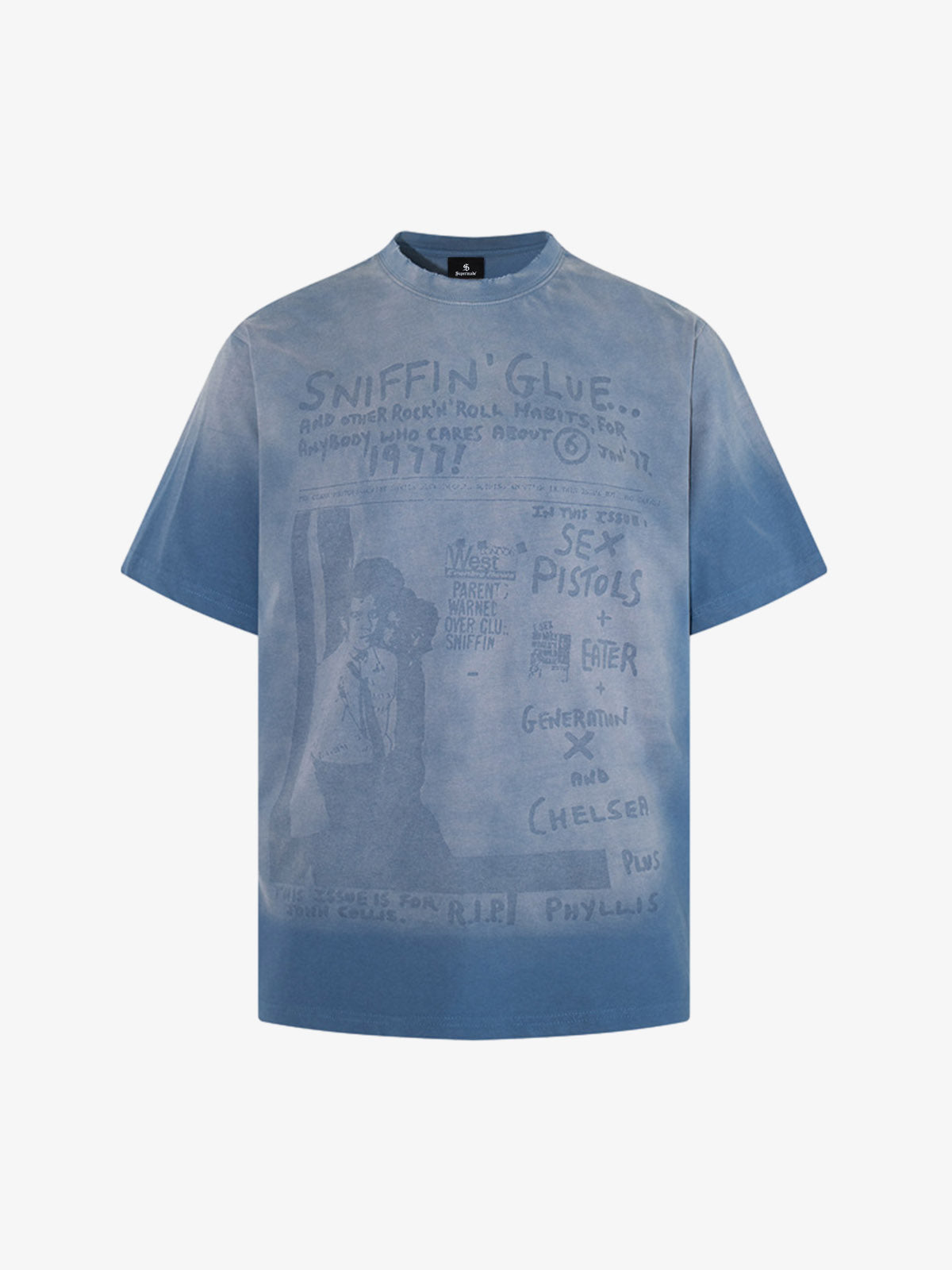T-Shirt con Grafica Washed in Cotone con Stampa — Vista 6