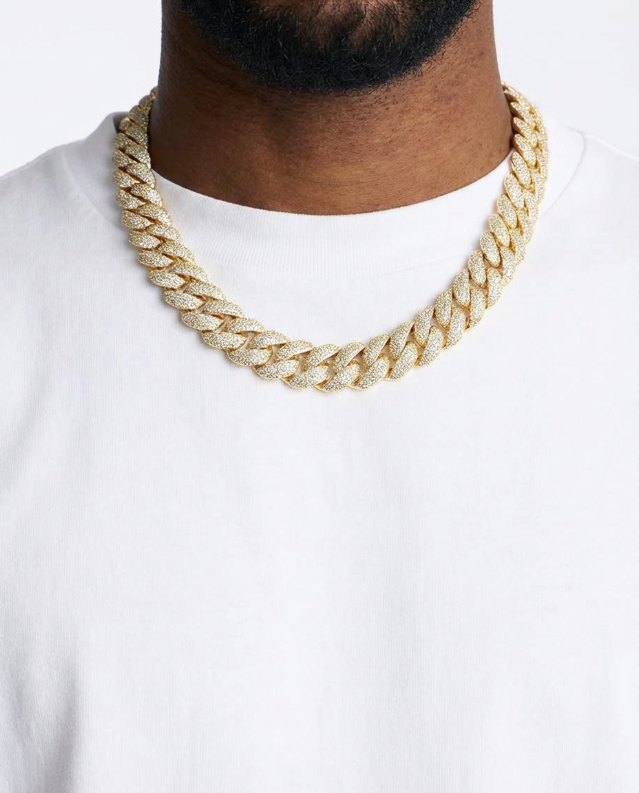 Collana a Catena Cubana Pavé