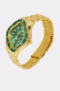 Orologio Dorato con Quadrante Verde