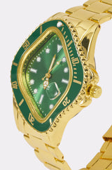 Orologio Dorato con Quadrante Verde