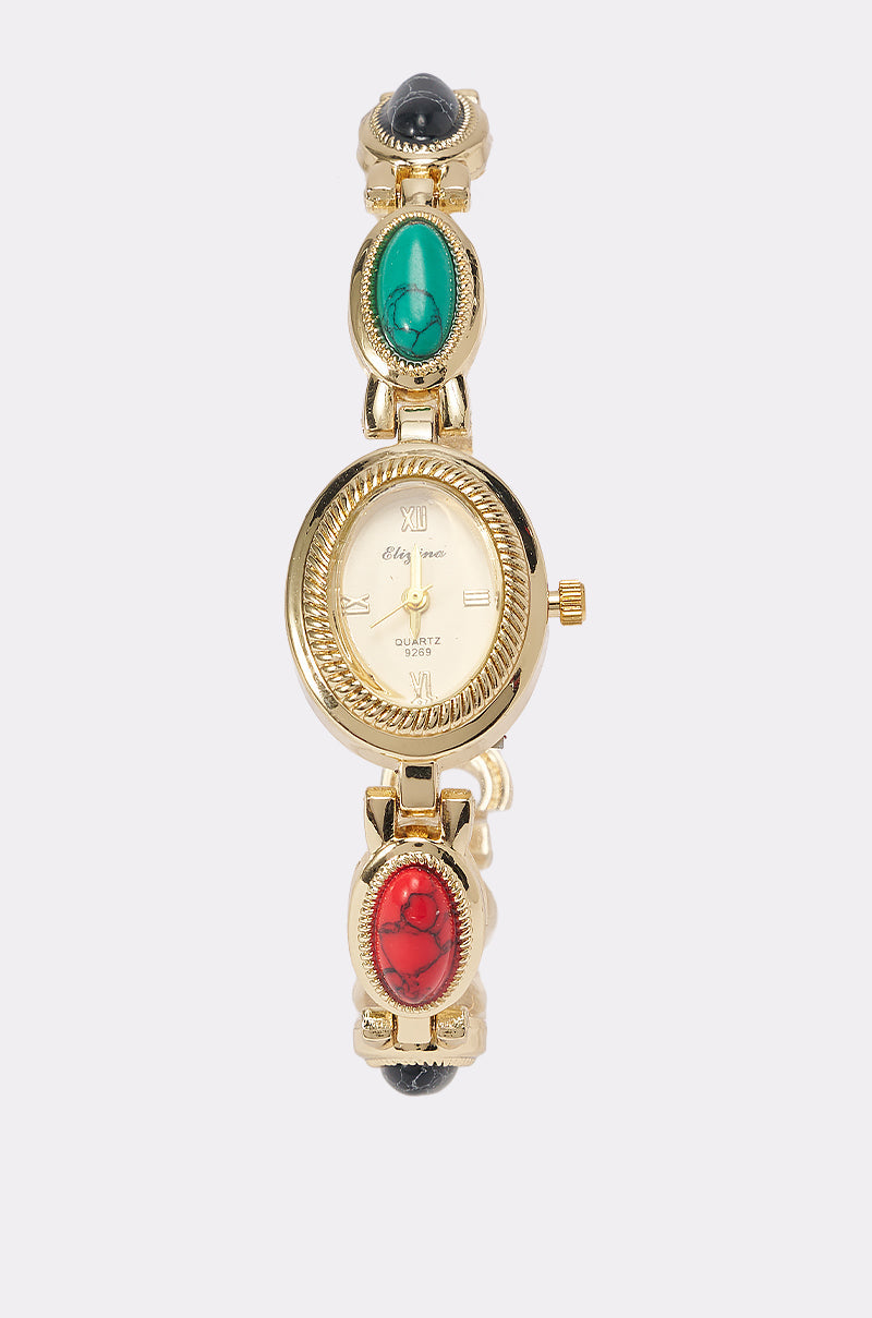 Orologio Dorato Marmorizzato Multicolore