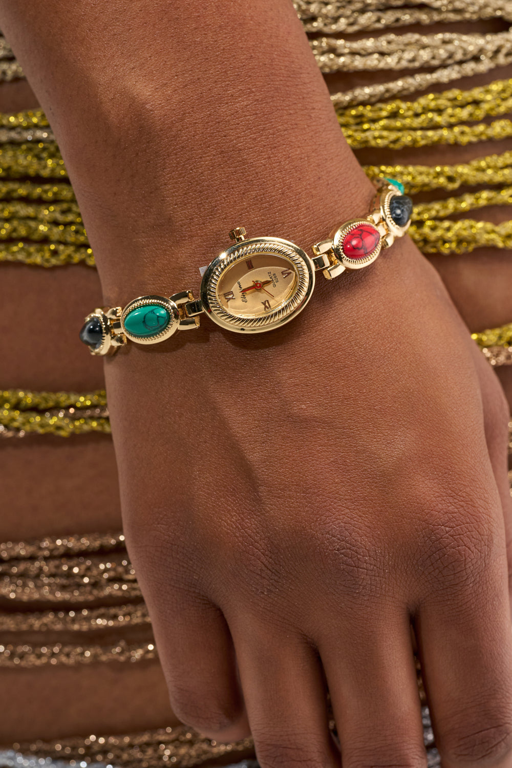 Orologio Dorato Marmorizzato Multicolore