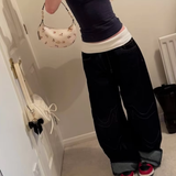 Jeans Baggy Neri a Vita Bassa