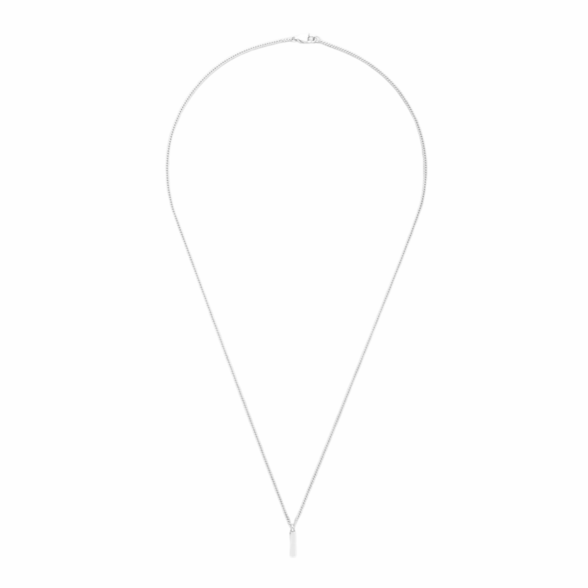 Collana da uomo con ciondolo quadrato minimalista in acciaio inox