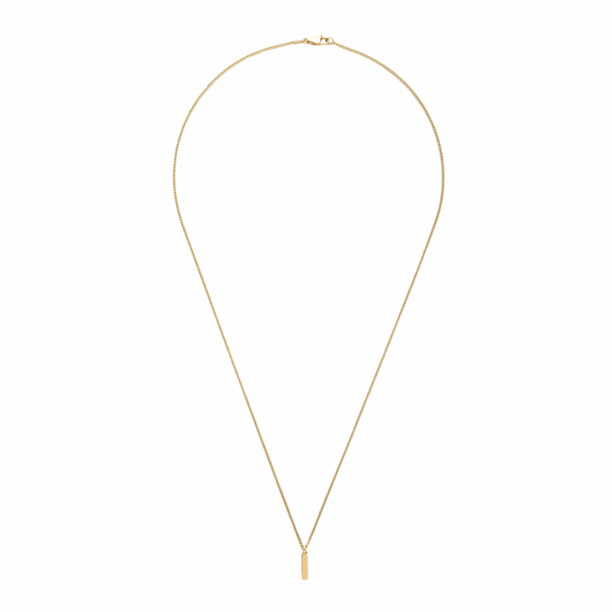 Collana da uomo con ciondolo quadrato minimalista in acciaio inox