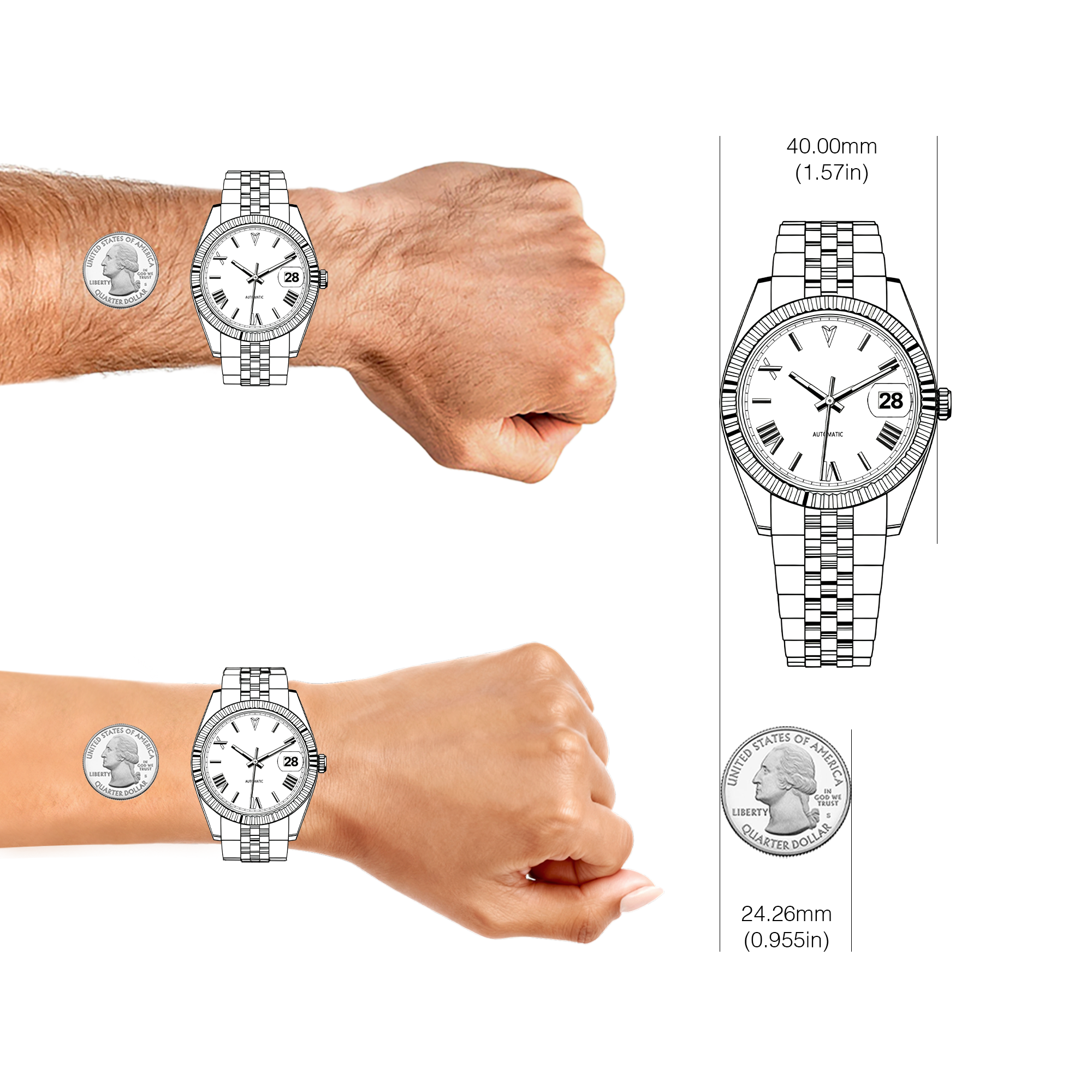 Orologio Eondate Maxi Bianco Argento