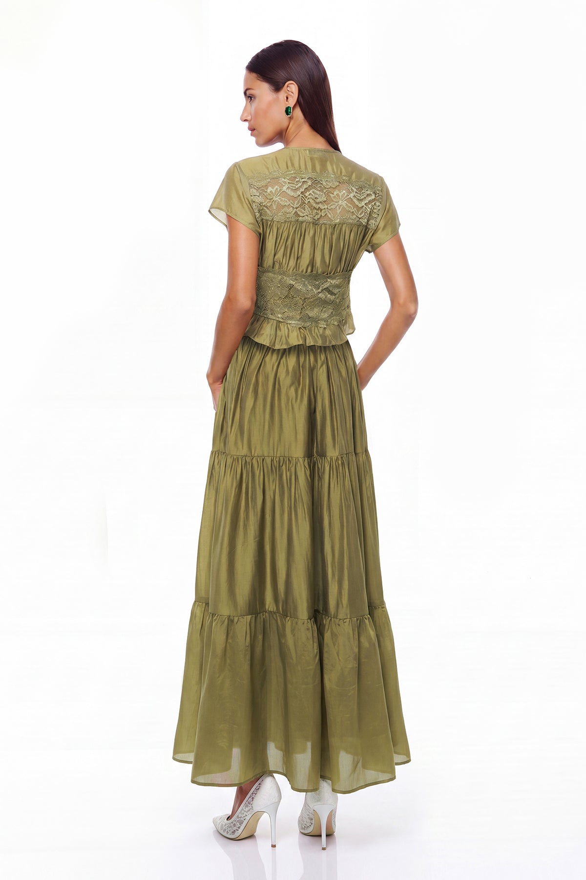 Completo Gonna in Pizzo con Crop Top