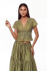 Completo Gonna in Pizzo con Crop Top