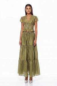 Completo Gonna in Pizzo con Crop Top