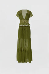 Completo Gonna in Pizzo con Crop Top