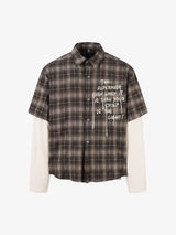 Camicia a Quadri in Cotone Doppio Strato Effetto Vissuto — Vista 2