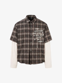 Camicia a Quadri in Cotone Doppio Strato Effetto Vissuto — Vista 2