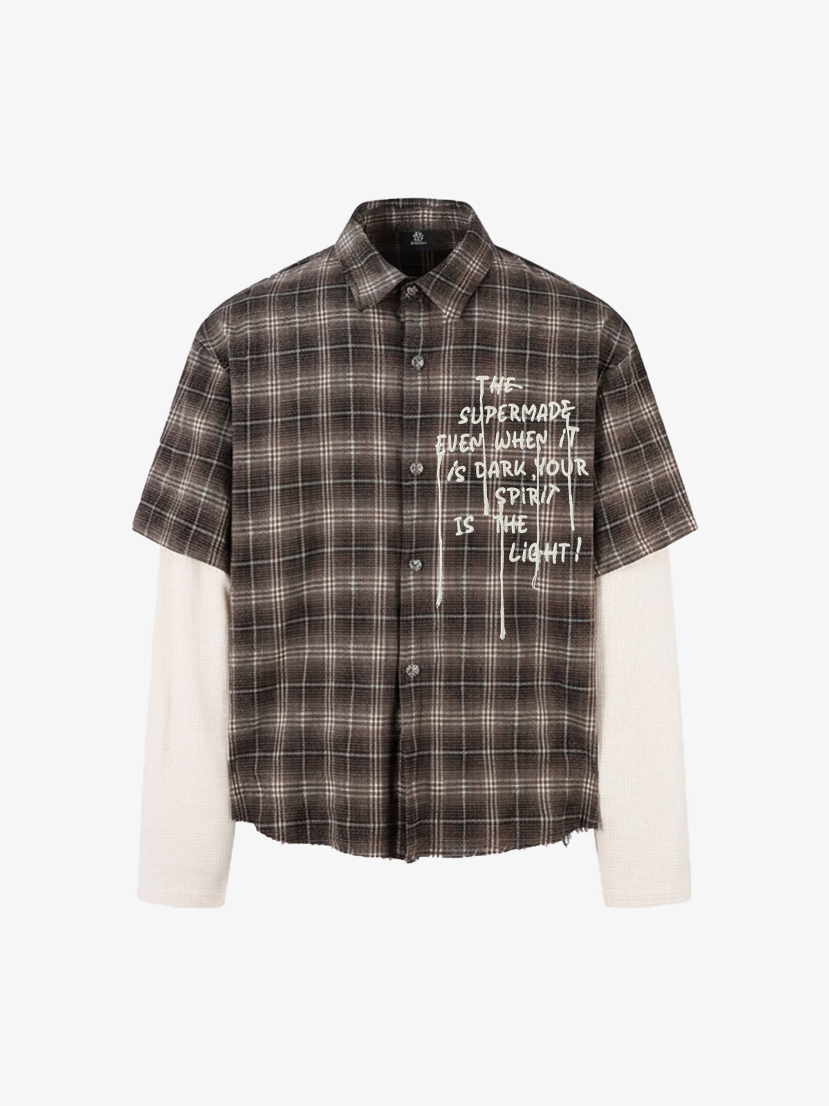 Camicia a Quadri in Cotone Doppio Strato Effetto Vissuto — Vista 2