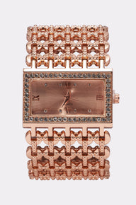 Orologio Oro Rosa con Catena e Strass