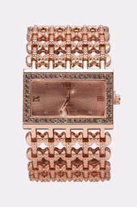 Orologio Oro Rosa con Catena e Strass
