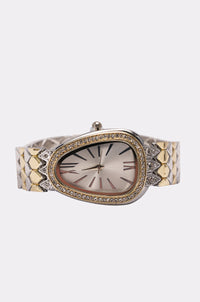 Orologio Astratto con Cristalli Oro e Argento