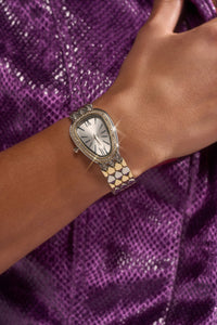 Orologio Astratto con Cristalli Oro e Argento