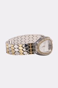 Orologio Astratto con Cristalli Oro e Argento