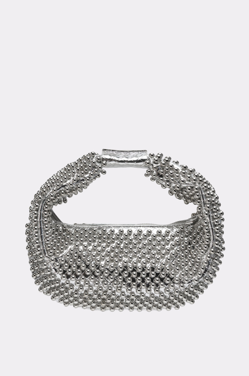 Borsa Perline Argento