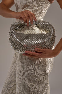 Borsa Perline Argento