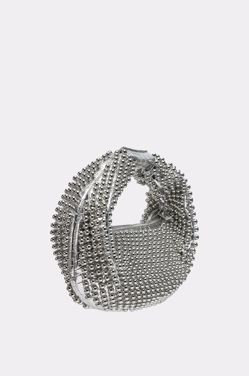 Borsa Perline Argento