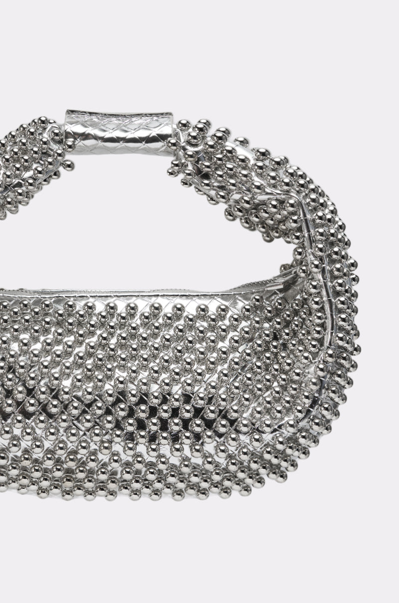 Borsa Perline Argento