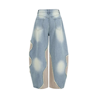 Jeans Baggy Patchwork con Strappi