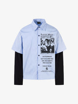 Camicia a Righe con Illustrazione Vintage Doppio Strato — Vista 2