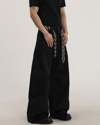 Pantaloni Wide-Leg da Uomo con Cintura Intrecciata