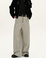 Pantaloni Wide-Leg in Lana a Quadri