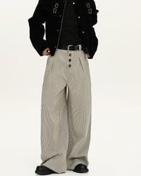 Pantaloni Wide-Leg in Lana a Quadri