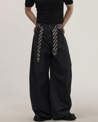 Pantaloni Wide-Leg da Uomo con Cintura Intrecciata