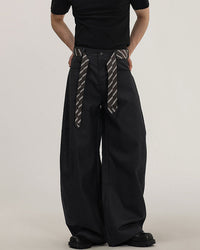 Pantaloni Wide-Leg da Uomo con Cintura Intrecciata