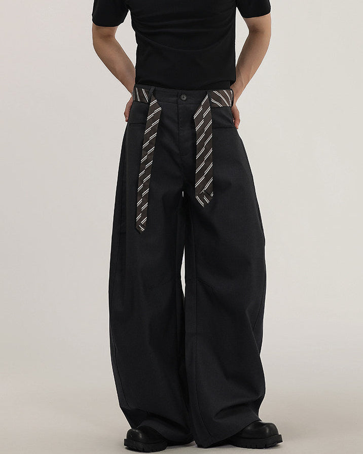 Pantaloni Wide-Leg da Uomo con Cintura Intrecciata