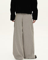 Pantaloni Wide-Leg in Lana a Quadri