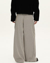 Pantaloni Wide-Leg in Lana a Quadri