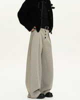 Pantaloni Wide-Leg in Lana a Quadri
