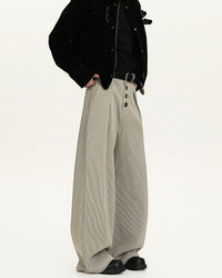 Pantaloni Wide-Leg in Lana a Quadri
