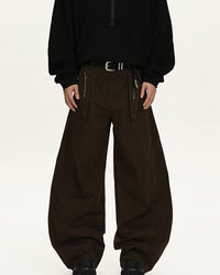 Jeans Utility con Zip Uomo Caffè, vista frontale