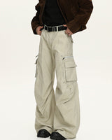 Jeans Cargo Utility Uomo Crema, vista posteriore