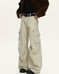 Jeans Cargo Utility Uomo Crema, vista posteriore