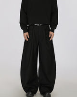 Pantaloni Twill a Gamba Larga Nero, vista frontale