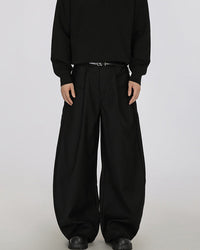 Pantaloni Twill a Gamba Larga Nero, vista frontale