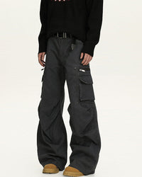 Jeans Cargo Utility Uomo Nero, vista posteriore
