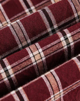 Camicia a Quadri Bordeaux a Maniche Lunghe