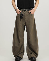 Pantaloni Cargo Wide-Leg in Cotone