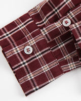 Camicia a Quadri Bordeaux a Maniche Lunghe