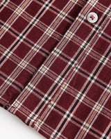 Camicia a Quadri Bordeaux a Maniche Lunghe