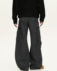 Jeans Cargo Utility Uomo Nero, dettaglio